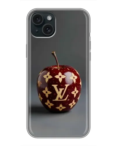 Чехол для iPhone 14 Plus с картинкой «Красное яблоко LV»