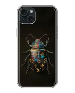 Чехол для iPhone 14 Plus с картинкой «LV — мраморный принт»