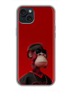 Чехол для iPhone 14 Plus с картинкой «Bored Ape в красном»