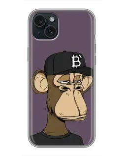 Чехол для iPhone 14 Plus с картинкой «Bored Ape в кепке»