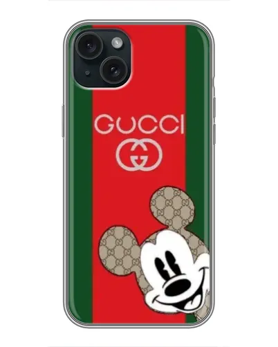 Чехол для iPhone 14 Plus с картинкой «Gucci — полосы и Микки» Чехол для iPhone 14 Plus с картинкой «Gucci — полосы и Микки»