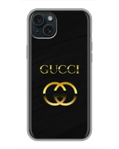 Чехол для iPhone 14 Plus с картинкой «Золотой логотип Gucci» Чехол для iPhone 14 Plus с картинкой «Золотой логотип Gucci»