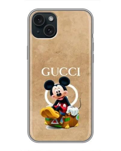 Чехол для iPhone 14 Plus с картинкой «Микки Маус Gucci — крафт» Чехол для iPhone 14 Plus с картинкой «Микки Маус Gucci — крафт»