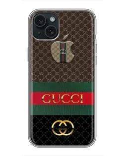 Чехол для iPhone 14 Plus с картинкой «Gucci — брендированный десерт»