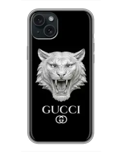 Чохол для iPhone 14 Plus з картинкою «Gucci — срібний лев» Чохол для iPhone 14 Plus з картинкою «Gucci — срібний лев»