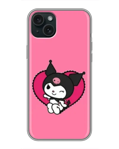 Чехол для iPhone 14 Plus с картинкой «Kuromi — любовь в сердце»