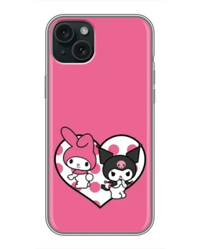 Чехол для iPhone 14 Plus с картинкой «Kuromi и My Melody»