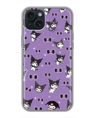 Чехол для iPhone 14 Plus с картинкой «Kuromi — паттерн»