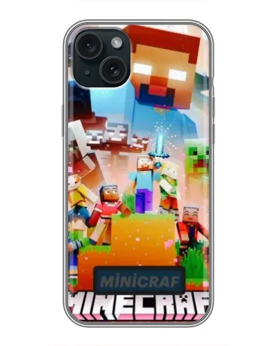 Чехол для iPhone 14 Plus с картинкой «Minecraft герои игры»