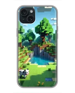 Чехол для iPhone 14 Plus с картинкой «Minecraft летний день»