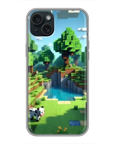 Чехол для iPhone 14 Plus с картинкой «Minecraft летний день»