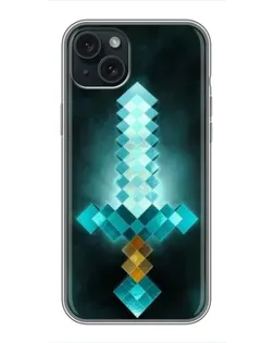 Чехол для iPhone 14 Plus с картинкой «Алмазный меч неон»