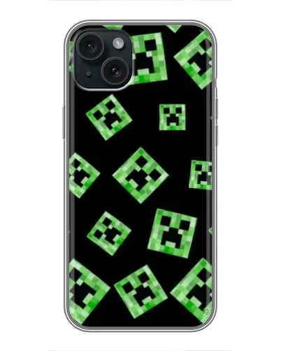 Чехол для iPhone 14 Plus с картинкой «Паттерн с криперами»