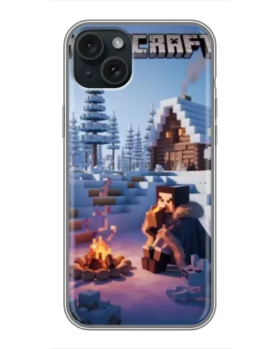 Чехол для iPhone 14 Plus с картинкой «Зимний Minecraft»