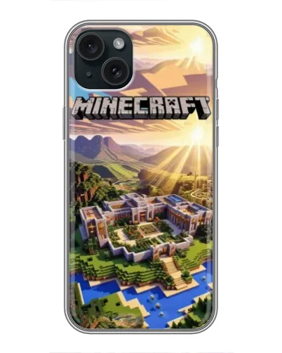 Чехол для iPhone 14 Plus с картинкой «Minecraft панорама»