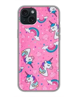 Чохол для iPhone 14 Plus з картинкою «Unicorn паттерн рожевий»