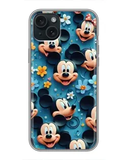 Чехол для iPhone 14 Plus с картинкой «Паттерн Микки и Минни»