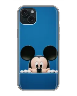 Чехол для iPhone 14 Plus с картинкой «Микки выглядывает»
