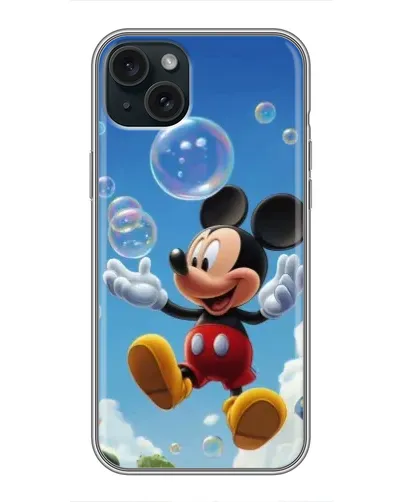 Чехол для iPhone 14 Plus с картинкой «Mickey и мыльные пузыри»