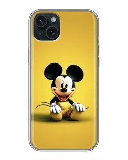 Чехол для iPhone 14 Plus с картинкой «Микки на желтом»