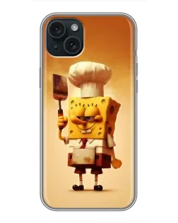 Чохол для iPhone 14 Plus з картинкою «Губка Боб кухар»