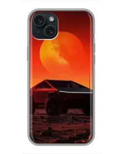 Чехол для iPhone 14 Plus с картинкой «Cybertruck на Марсе»