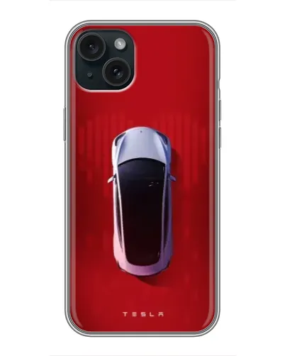 Чехол для iPhone 14 Plus с картинкой «Tesla Top View»