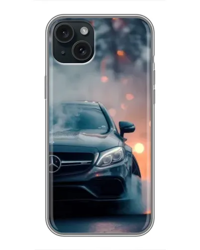 Чехол для iPhone 14 Plus с картинкой «Mercedes — ночной город»