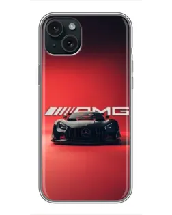 Чехол для iPhone 14 Plus с картинкой «Mercedes AMG — красная линия»