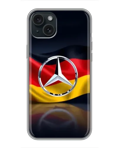 Чехол для iPhone 14 Plus с картинкой «Mercedes — флаг Германии»