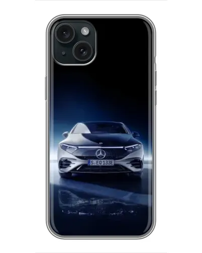 Чехол для iPhone 14 Plus с картинкой «Ночной Mercedes EQ»