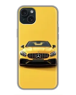 Чехол для iPhone 14 Plus с картинкой «Желтый Mercedes GT»