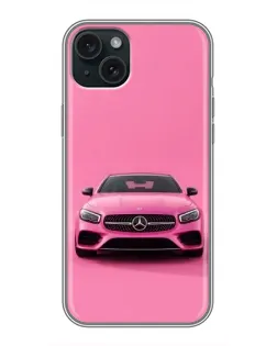 Чехол для iPhone 14 Plus с картинкой «Розовый Mercedes AMG»