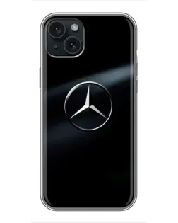 Чехол для iPhone 14 Plus с картинкой «Mercedes на металле»