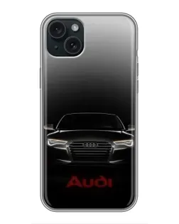 Чохол для iPhone 14 Plus з картинкою «Audi — градієнтний контур» Чохол для iPhone 14 Plus з картинкою «Audi — градієнтний контур»