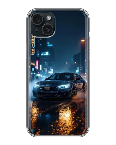 Чохол для iPhone 14 Plus з картинкою «Нічне місто та Audi» Чохол для iPhone 14 Plus з картинкою «Нічне місто та Audi»