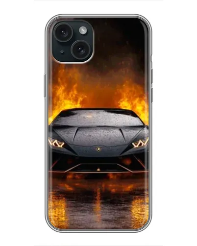 Чехол для iPhone 14 Plus с картинкой «Lamborghini в огне»