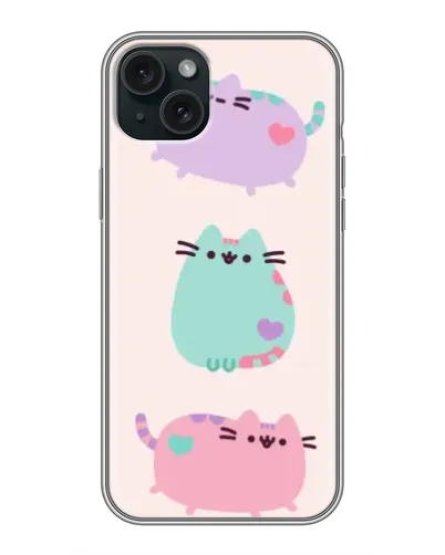 Чехол для iPhone 14 Plus с картинкой «Pusheen трио»