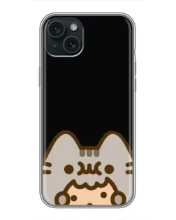 Чехол для iPhone 14 Plus с картинкой «Пушин на черном»