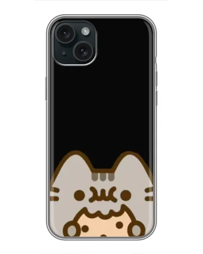 Чехол для iPhone 14 Plus с картинкой «Пушин на черном»