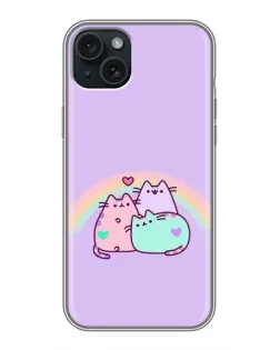 Чехол для iPhone 14 Plus с картинкой «Радужные Пушины»