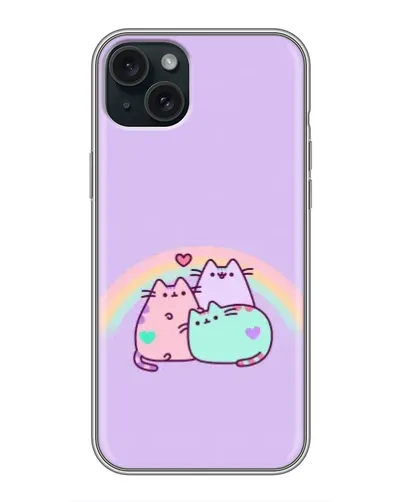 Чехол для iPhone 14 Plus с картинкой «Радужные Пушины»