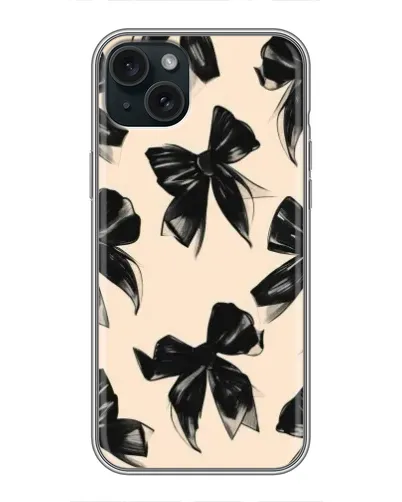 Чехол для iPhone 14 Plus с картинкой «Паттерн черные банты»