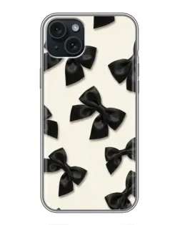 Чехол для iPhone 14 Plus с картинкой «Черные бантики»