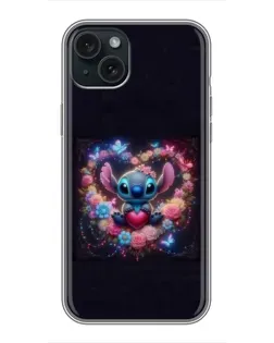 Чохол для iPhone 14 Plus з картинкою «Stitch у квітах»