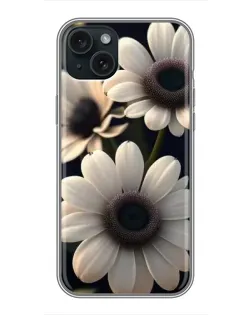 Чохол для iPhone 14 Plus з картинкою «Білі маргаритки макро»