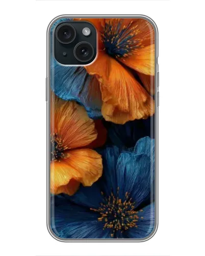 Чехол для iPhone 14 Plus с картинкой «Яркая сине-оранжевая флора» Чехол для iPhone 14 Plus с картинкой «Яркая сине-оранжевая флора»
