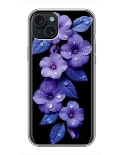 Чехол для iPhone 14 Plus с картинкой «Фиолетовые цветы с росою» Чехол для iPhone 14 Plus с картинкой «Фиолетовые цветы с росою»