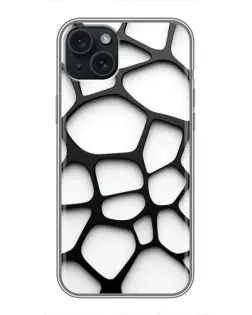 Чехол для iPhone 14 Plus с картинкой «Белая объемная сетка» Чехол для iPhone 14 Plus с картинкой «Белая объемная сетка»