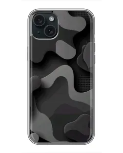 Чехол для iPhone 14 Plus с картинкой «Темный абстрактный камуфляж»